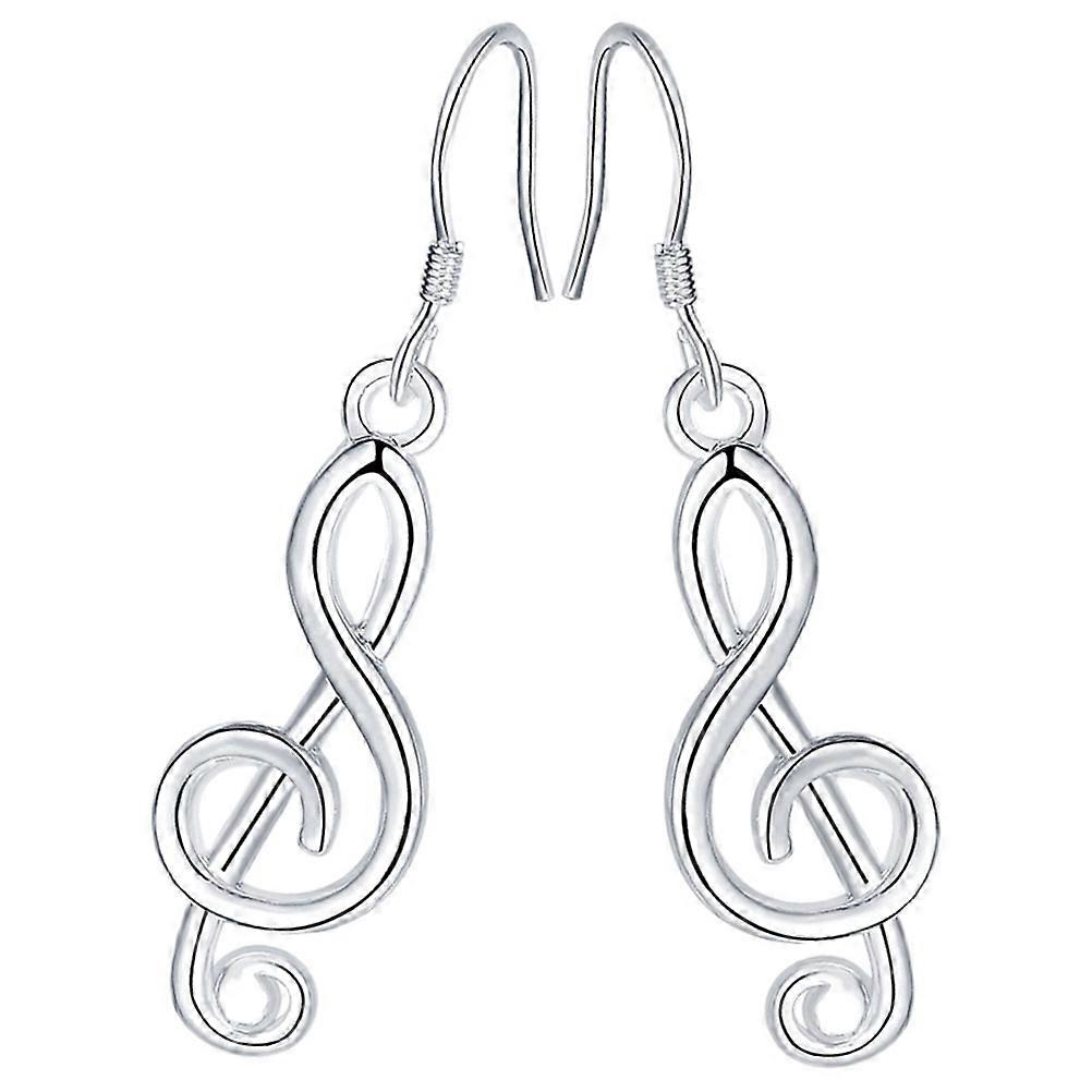 Music Note Earrings Decorative Stud Earring for Decoration 1Pair Silver