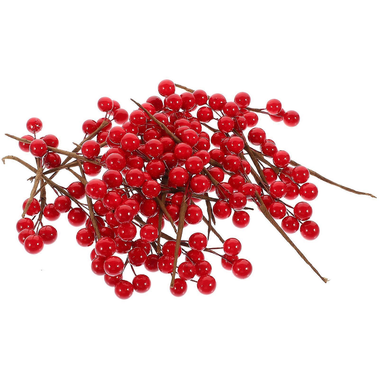 30Pcs Christmas Tree Decorations with Artificial Berry Stem Red Picks