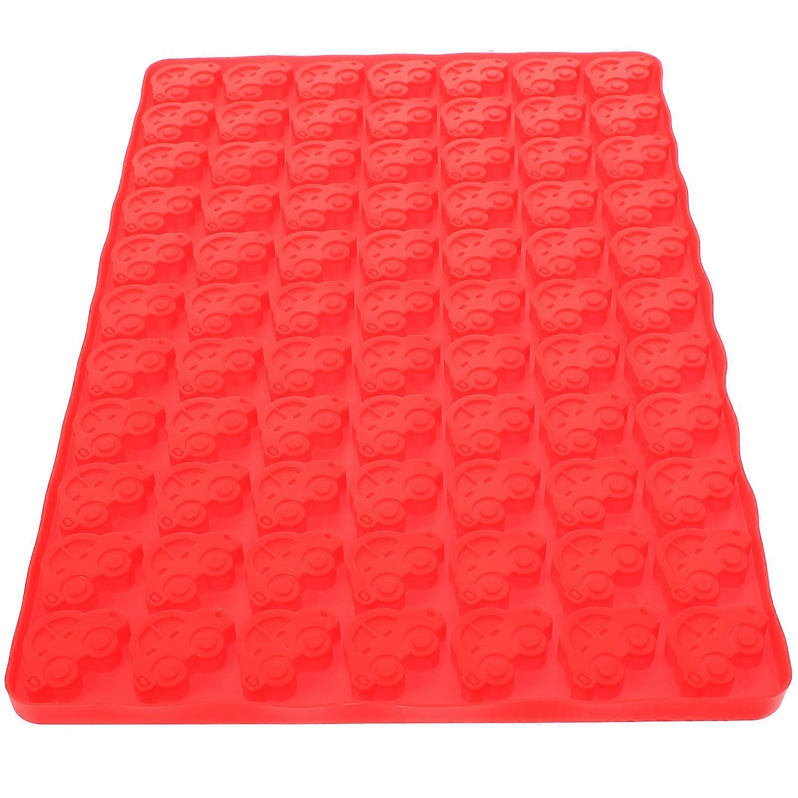 Silicone Car Biscuit Mold For Baking And Candy Making 3Pcs Red Easy Demolding Kitchen Tool
