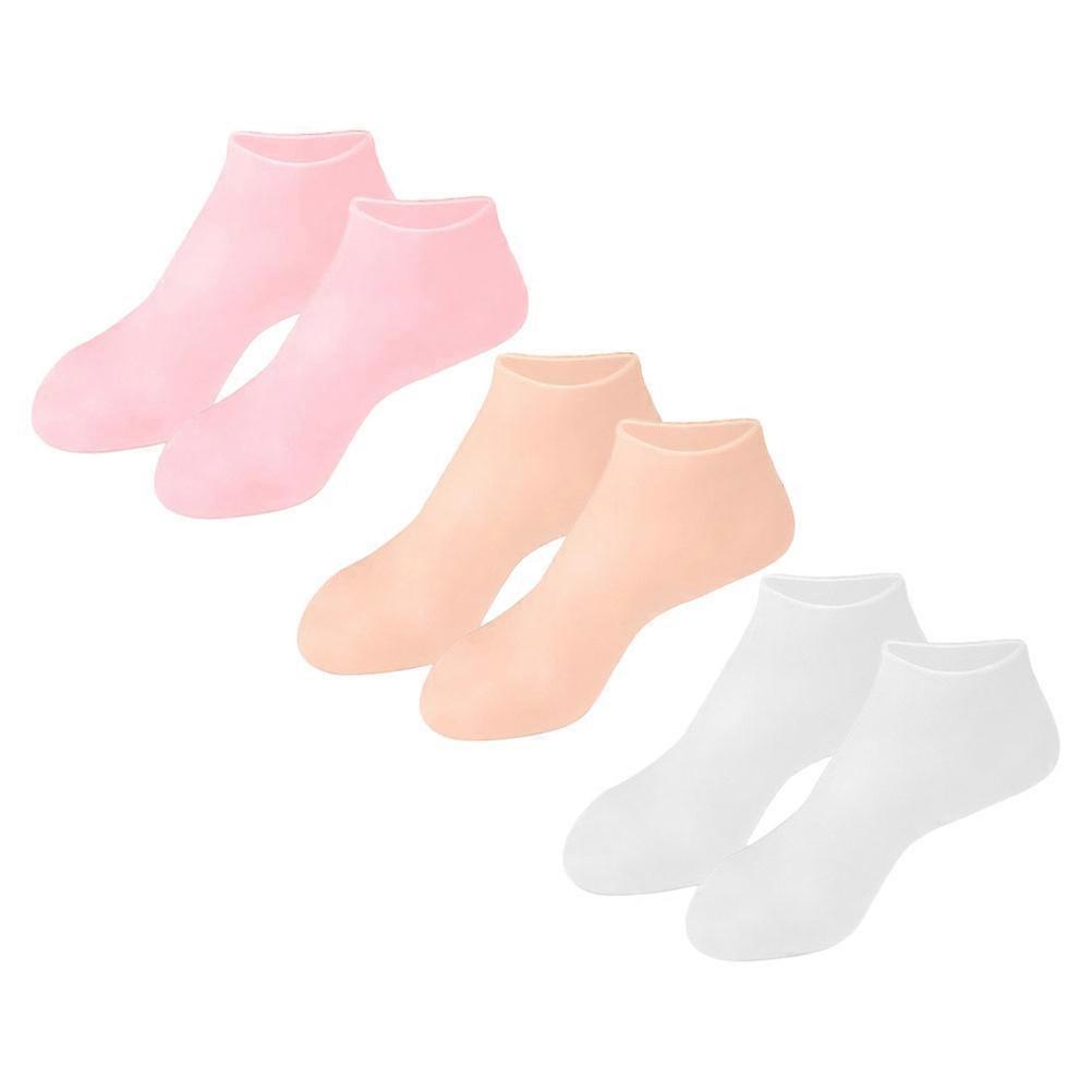 Assorted Color Moisturizing Gel Socks for Foot Use Home 1Pair