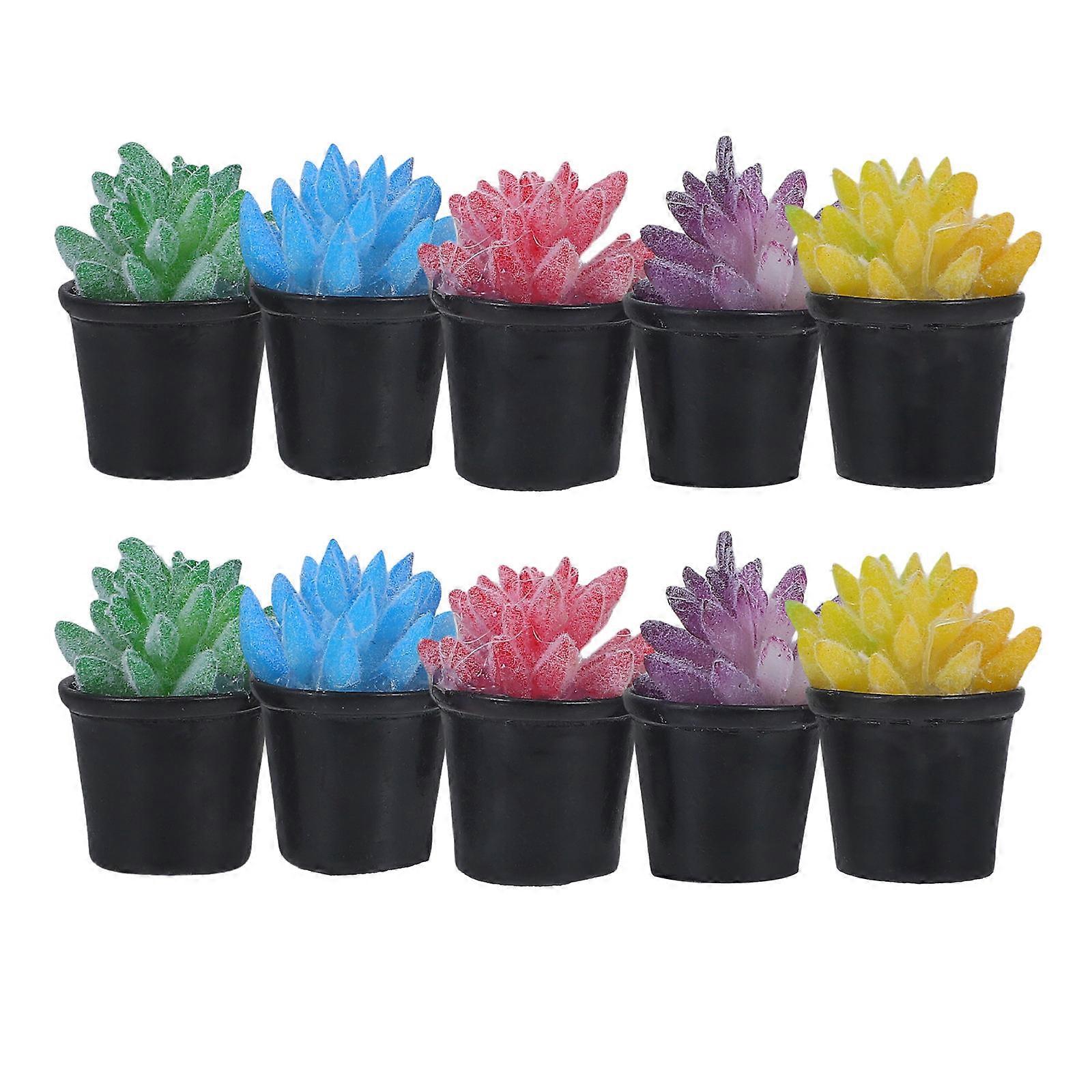 Mini Succulents Tiny Plants Decorative 40 Pcs Assorted Color Miniature Home Decor DIY Crafting