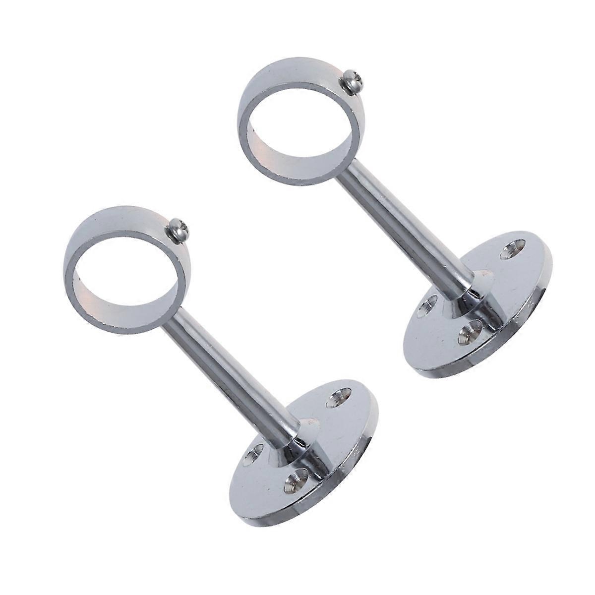 Silver Wardrobe Tube Holder for Closet Support 10Pcs Set