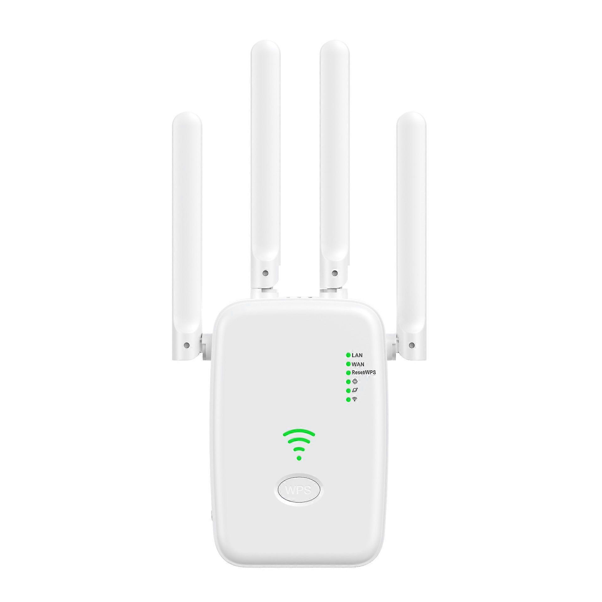 Wireless WiFi Repeater 2.4GHz and 5GHz Dual-Band WiFi Booster 300 Mbps White