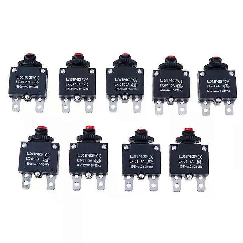 3/4/5/6/8/10/15/20/30A Circuit Breaker Overload Protector Switch Fuse Thermal Switch Overload Protector Push Button
