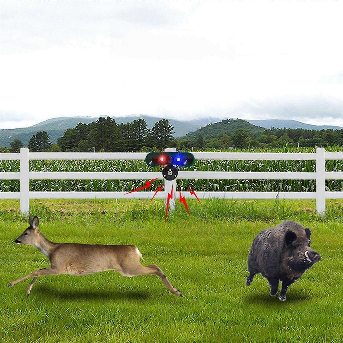 Upgraded Solar Alarm Animal Repeller Infrared Sensor Sound&Lamp Alarm