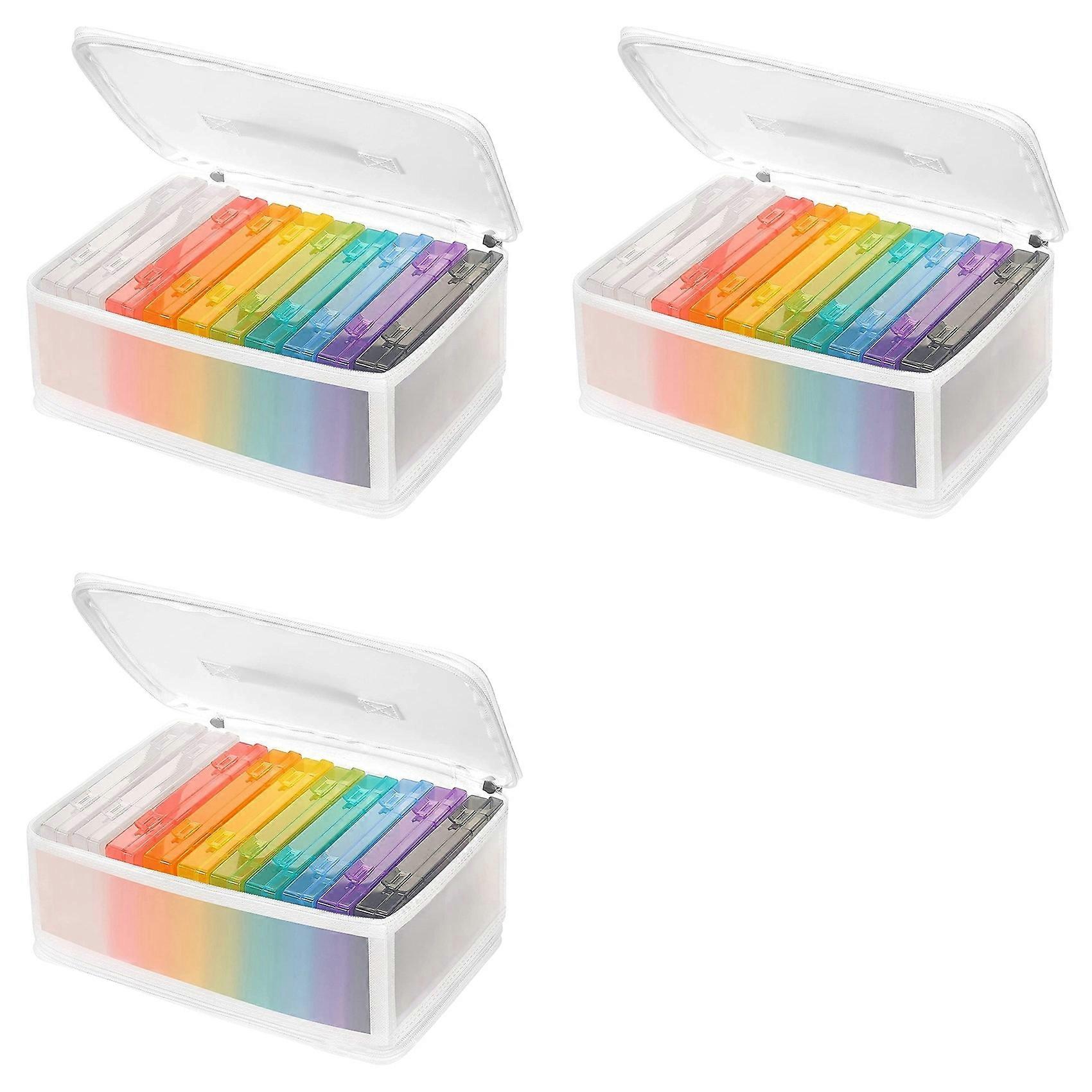 3pcs 4x6 Inch Photo Storage Boxes Photo Case with Handle, 10 Inner Plastic Photo Keeper, Scrapbook Container Box