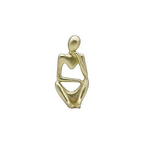 Abstract Thinker Statue Modern Sandstone Resin Figure Hand Carved For Home Office Bookshelf Desktop Decor Small GoldC