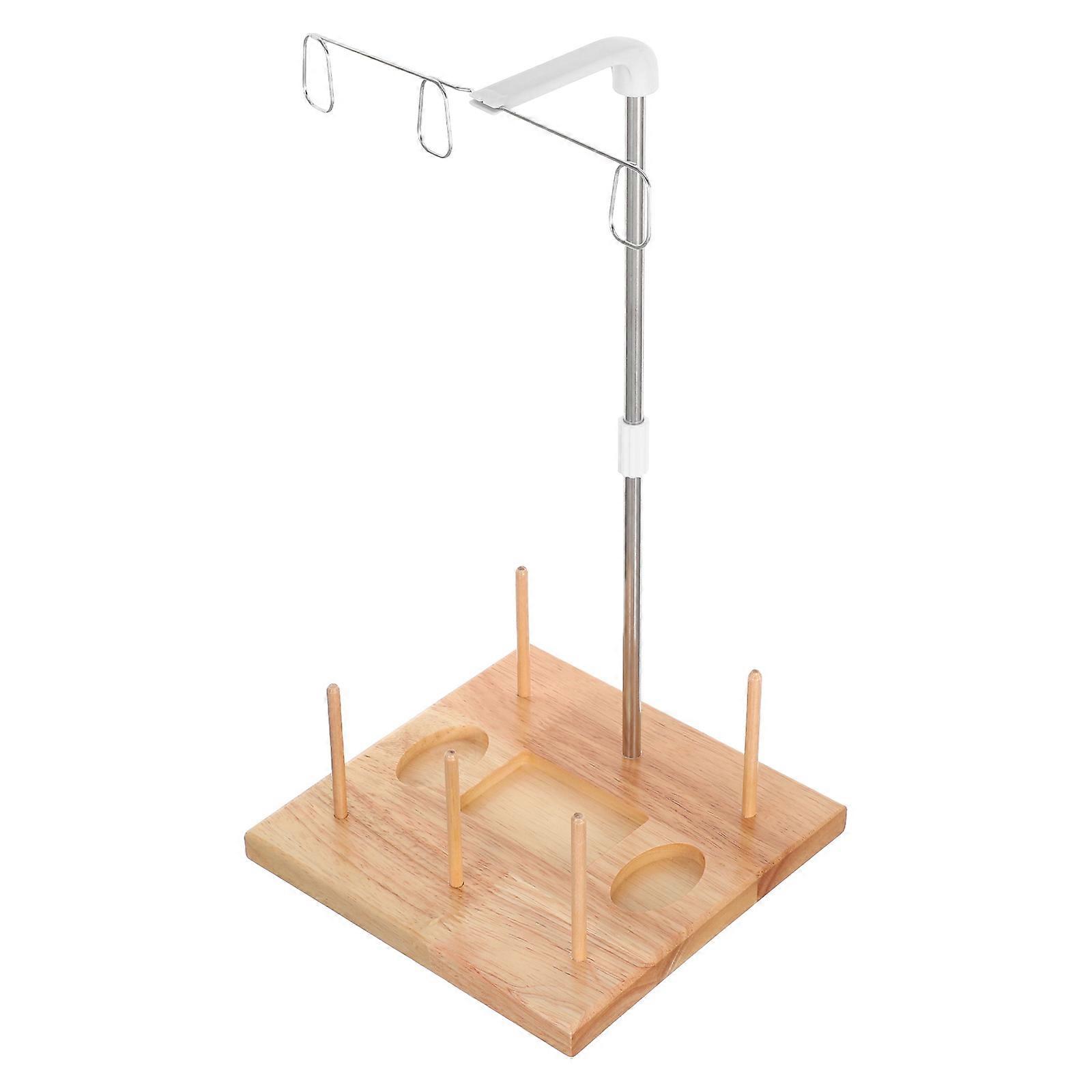 Wood Sewing Thread Organizer Rack for 2Pcs Spool Storage Use