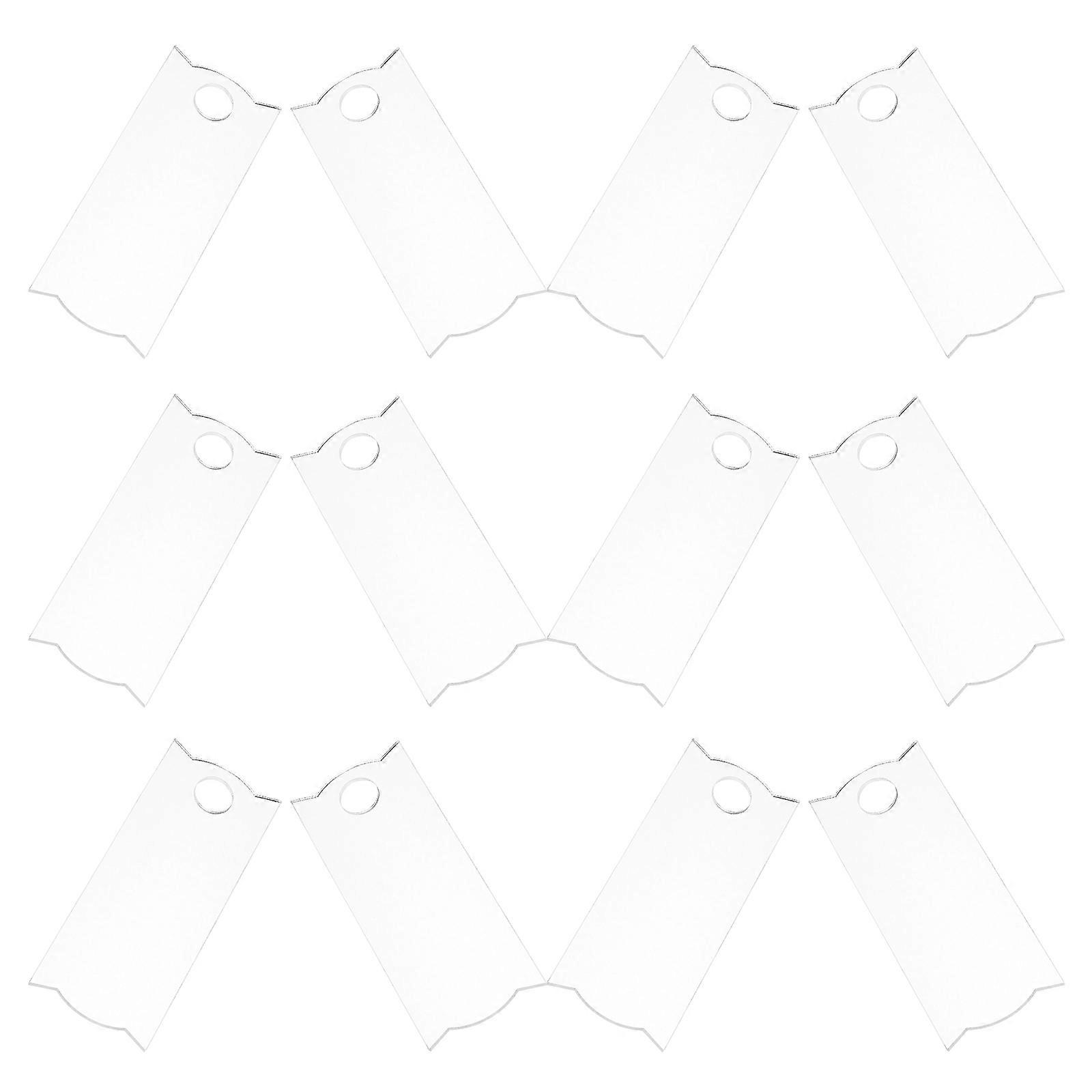 12Pcs Tumbler Name Plate Diy Personalization Card-Shaped Transparent for Diy Enthusiasts