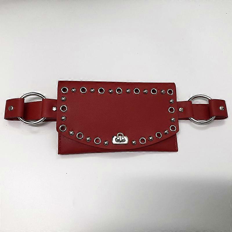 PU small bag decorative belt single loop hollow rivet coin purse multi-color simple fashion all-match waist bag