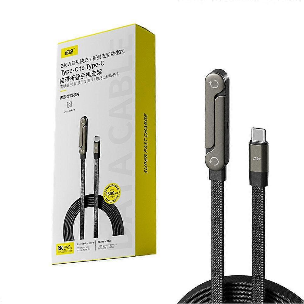 240w Fast Charging Foldable Bracket Data Cable with Built-in Holder Adjustable