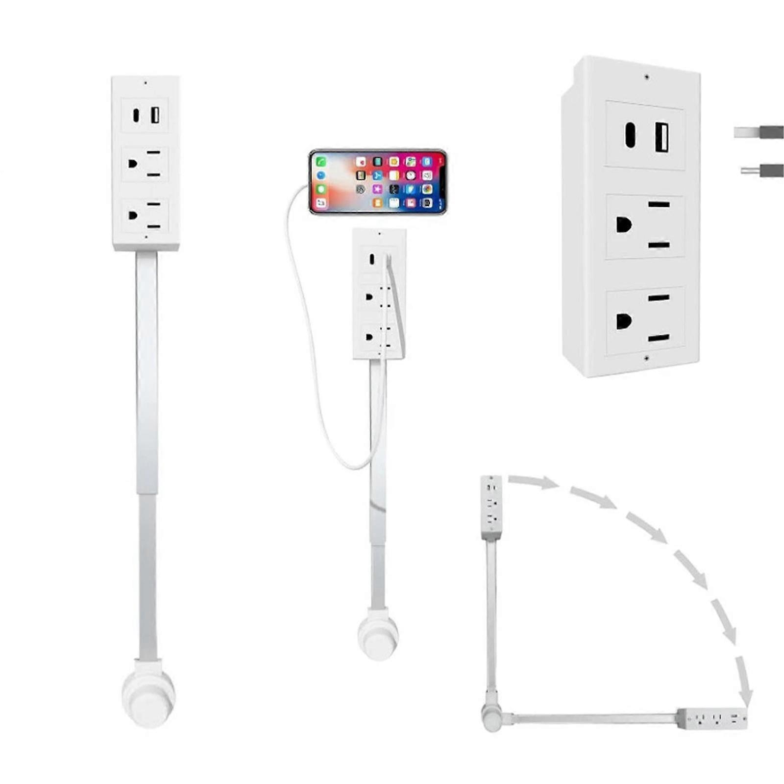 Electrical Outlet Expander Power Socket Rotating Extender Sofas Nightstands.Desk