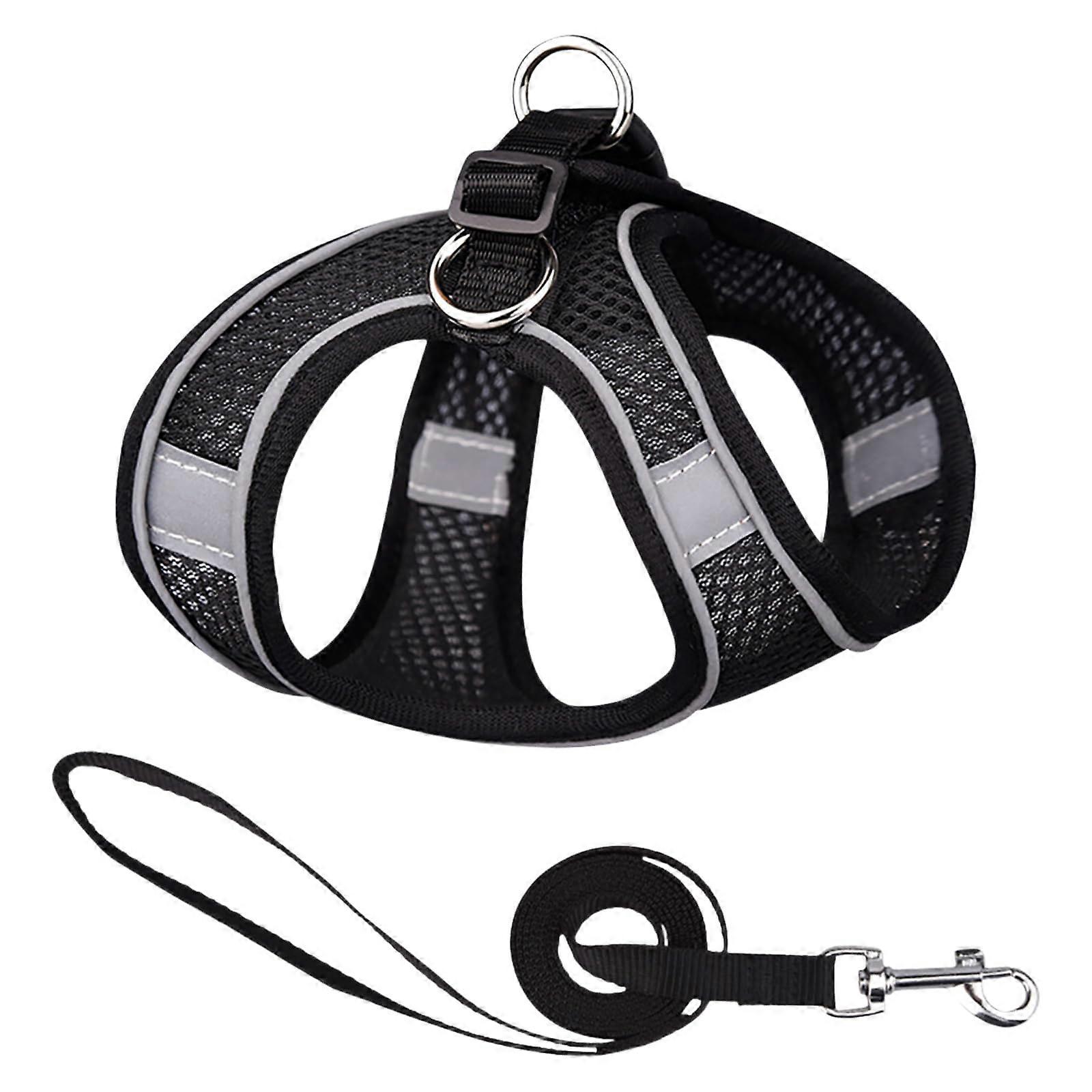 Adjustable Cat Dog Harness Soft Mesh Vest With Leash Breathable Small Dog Harness EscapeProof NoPull Walking