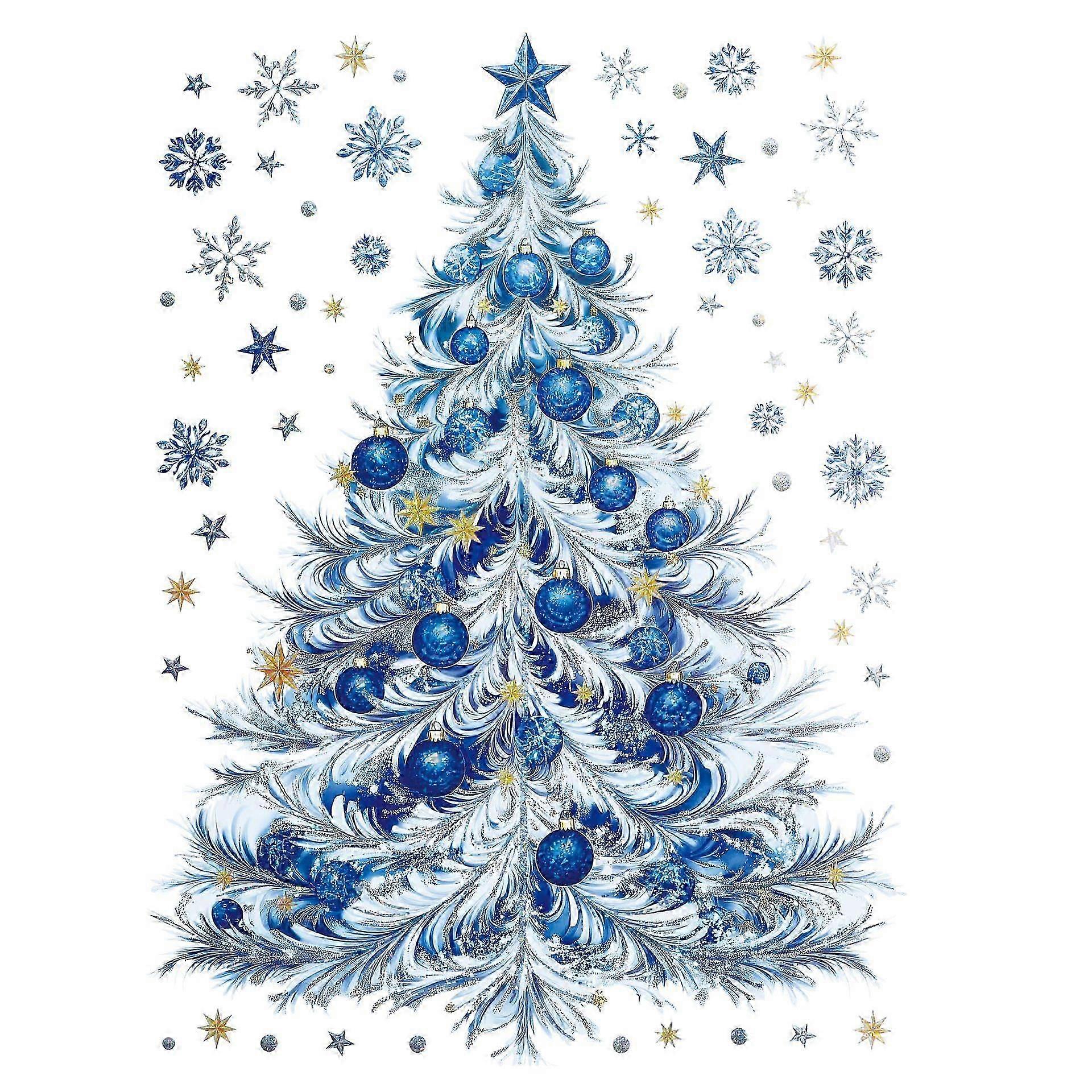 New Christmas decoration static stickers double-sided same color Christmas tree static window stickers glass stickers double-sided painting size