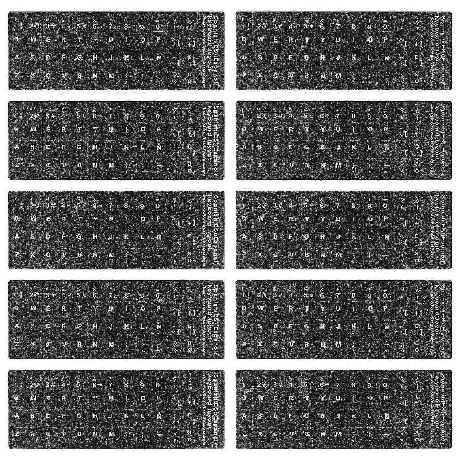 10 Sheets Laptop Decals Spanish Keyboard Stickers Laptop Keyboard Decals Computer Keyboard Stickers Keyboard Stickers Notebook