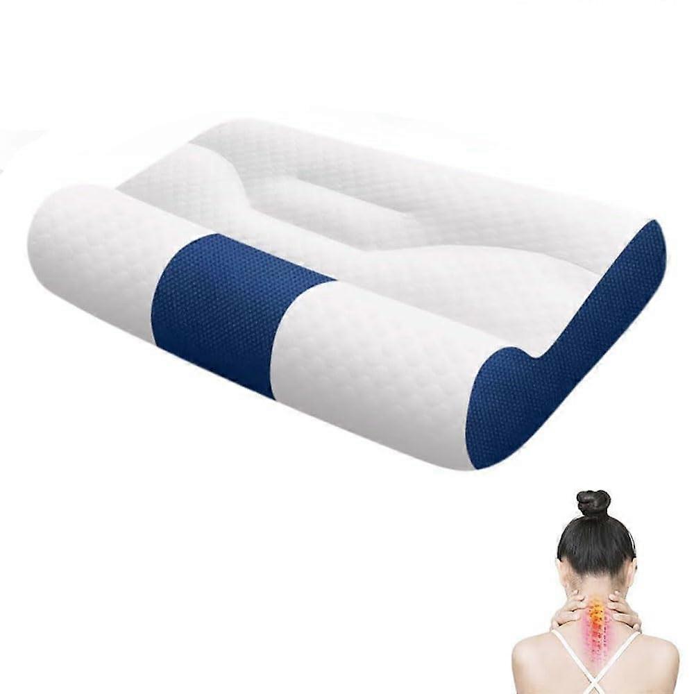 Ergonomic Goose Down Pillow 2025 Cervical Support  Goose Down Blue Large With Cervical Memory Foam