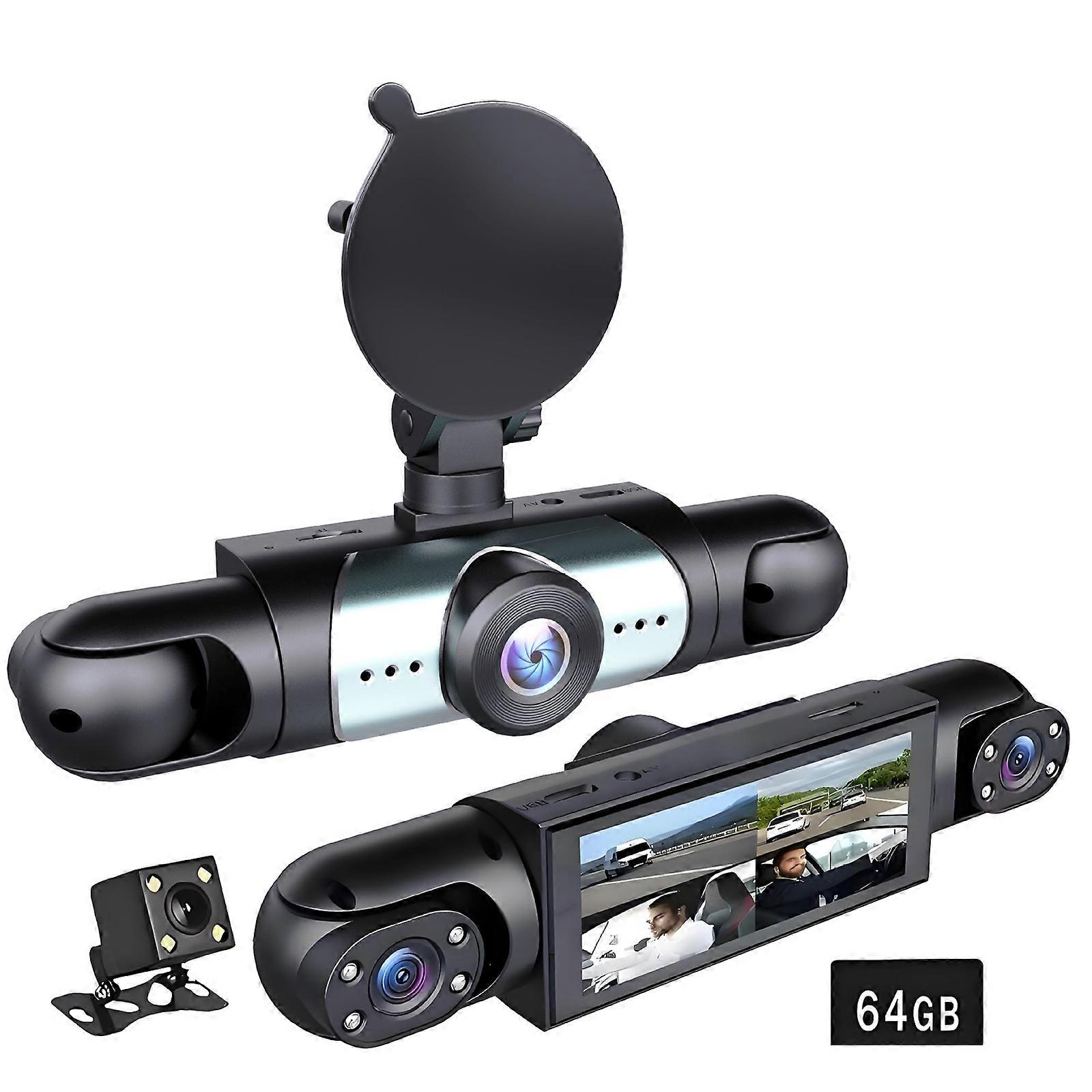 4 Way Car DVR With 32/64GB Card Wide Angle Coverage Night View Recording And Impact Detection For Taxi Trucks Multicolor