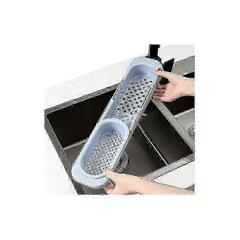 Telescoping Sink Rack, Adjustable Dish Rack, Kitchen Sink Drain Basket, Sponge Soap Rack Drainer Sink Tray