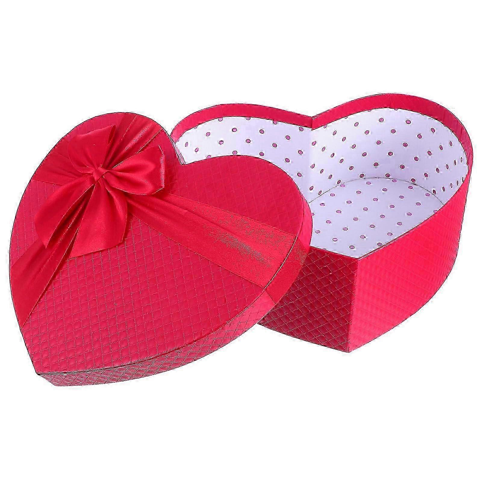 Heart Shaped Boxes with Bow Lids for Candy Storage