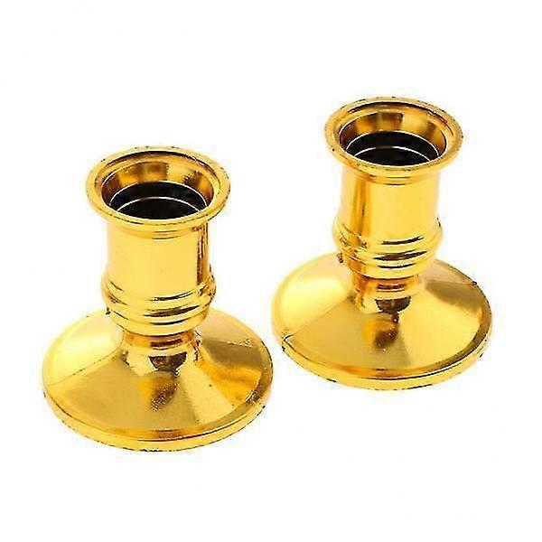 30x2pcs Plastic Pillar Candle Base Electronic Taper Candle Stand Base Golden