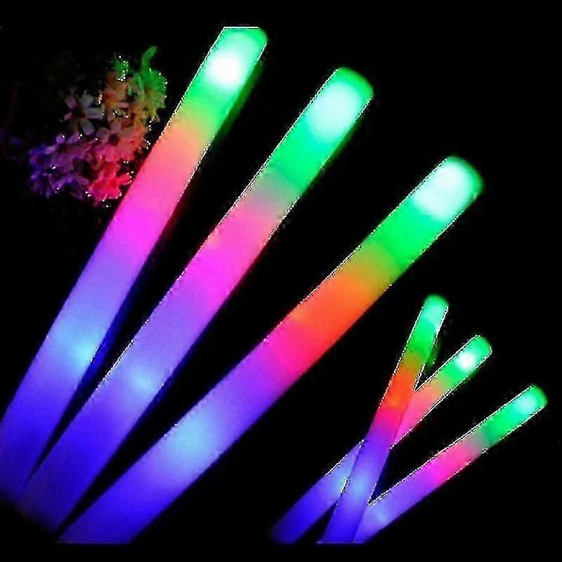 60pcs RGB LED Glow Foam Sticks for Party, Dark Light Glow in the Dark