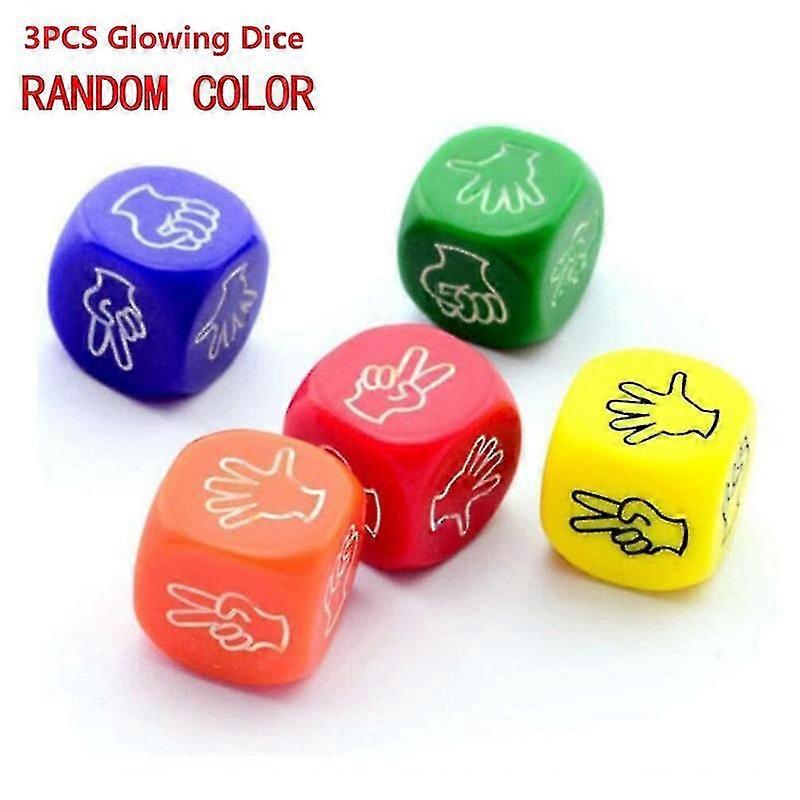 3pcs Funny Board Games Toy Creative Finger-guessing Game Dice, Color Random