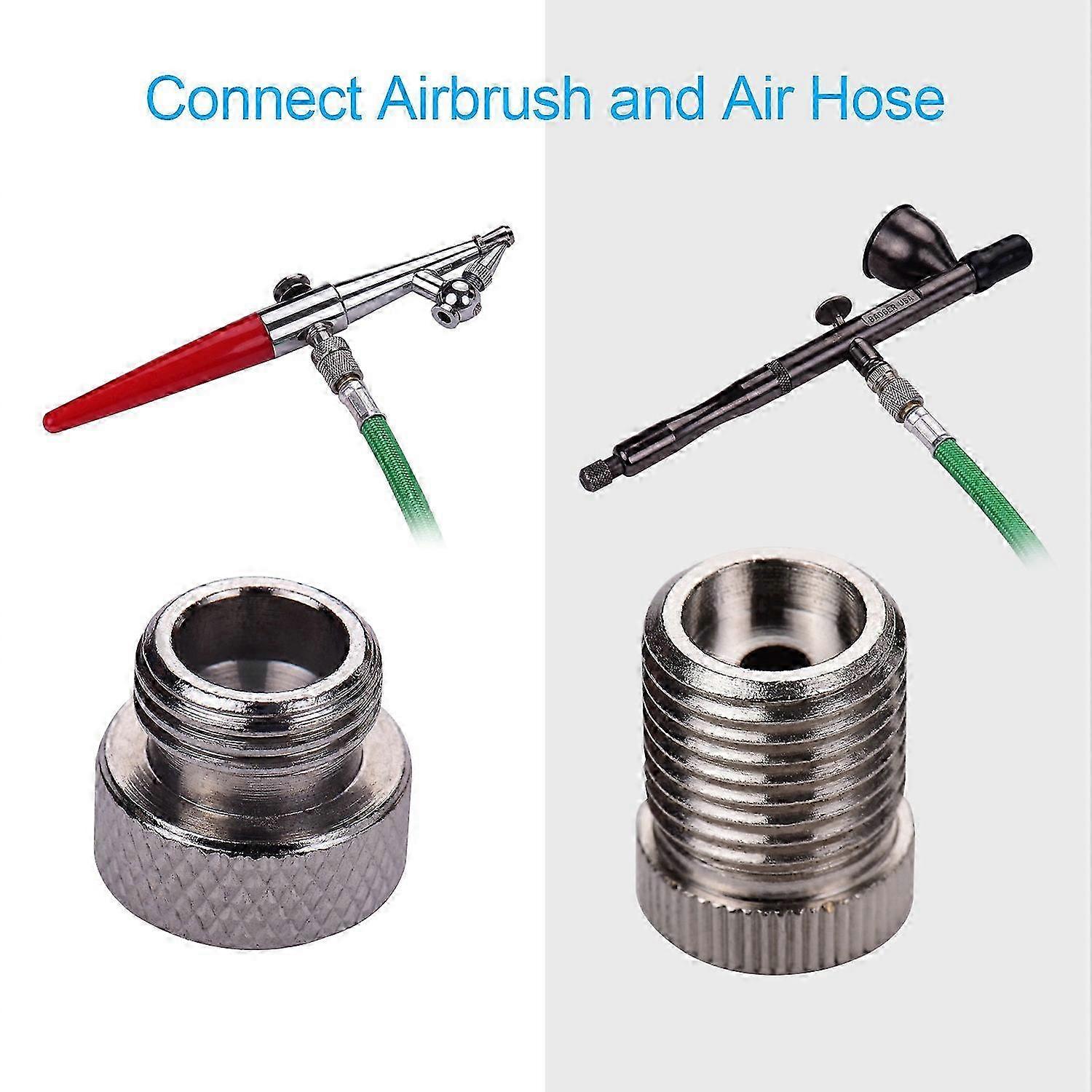 9pcs Airbrush Adapter Kit Multi-Size Fitting Connector Set for airbrush air hose Compatible with Bad