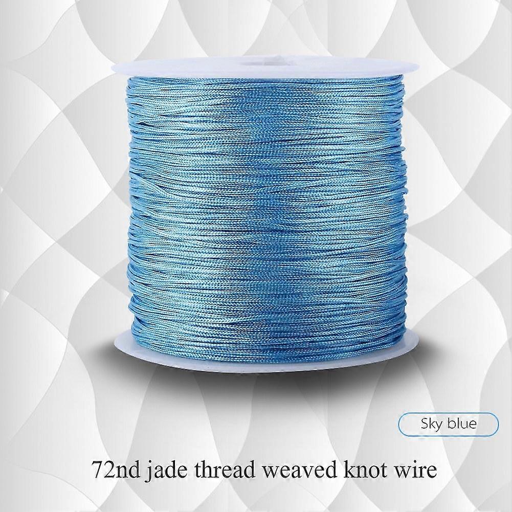 100M x 0.8mm Nylon Chinese Knot Cord Rattail Macrame Shamballa Thread String Sky Blue