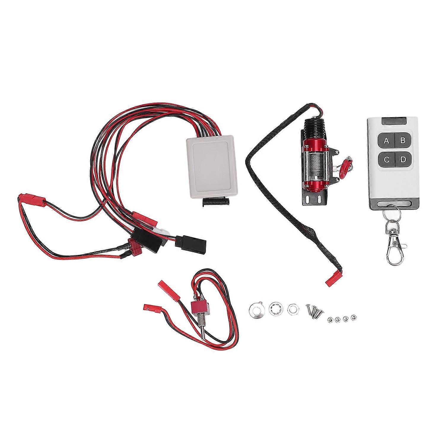 RC Car Winch Jst Plug 1/10 Scale RC Crawler Metal Winch Remote Controller with Receiver T Plug Conne