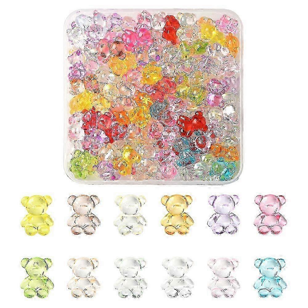 Bastelperlen, 140 Stück, transparente Acrylperlen, oben gebohrte Perlen