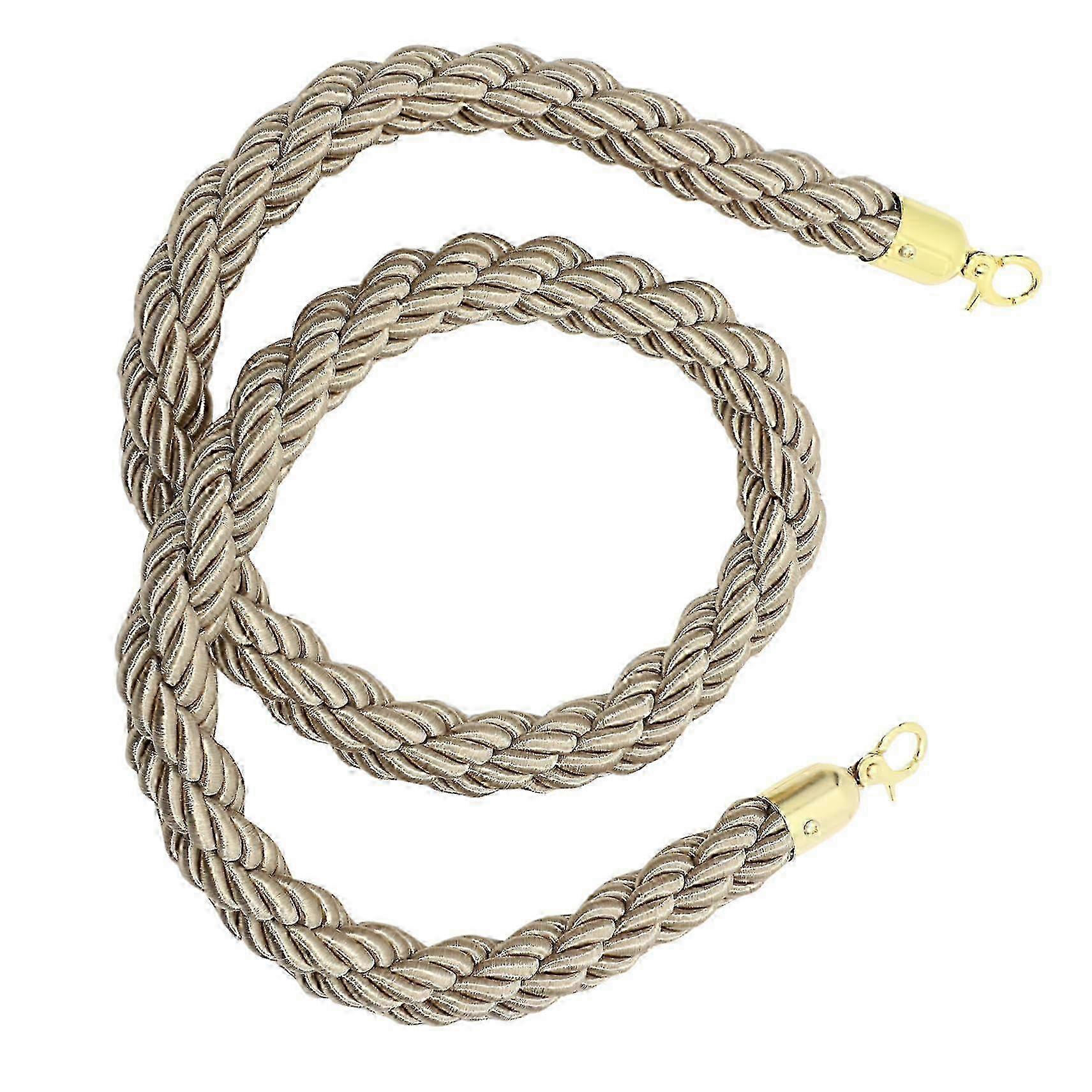 Barrier rope with natural material and sturdy metal hook for queue control, versatile for events and parties. 2025