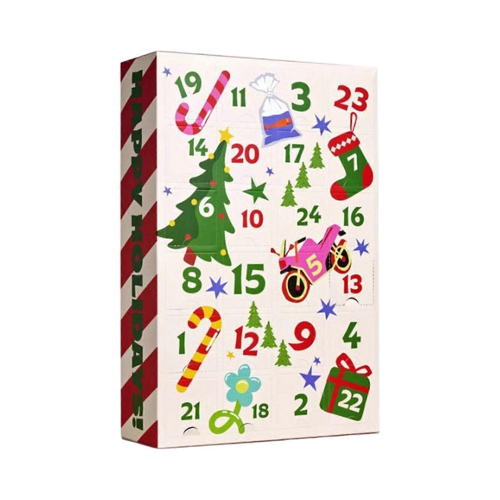 24 Piece Random Christmas Socks Advent Calendar Set With User Friendly Paper Fabric Materials For Holiday Surprises Multicolor