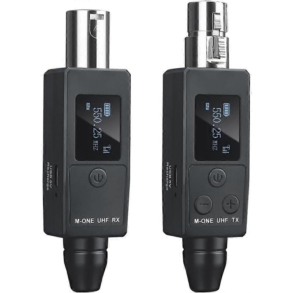 XLR Transmitter and Receiver Plug-on Wireless Microphone System for Dynamic/Condenser Microphone, Electric Guitar/Bass