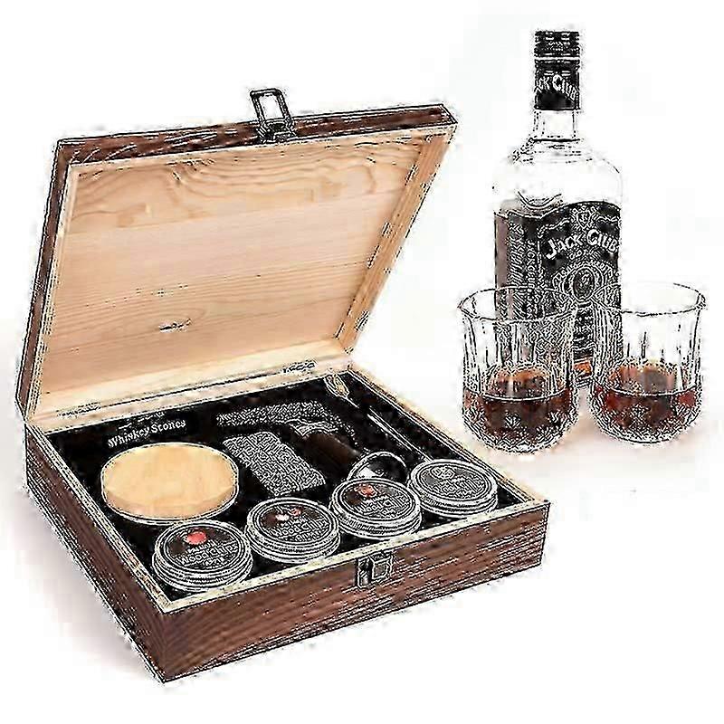طقم مدخن الويسكي ، صندوق الخشب الطبيعي 4 نكهات رقائق الخشب ، بوربون ، مجموعة مصفاة مدخن الويسكي ، طقم مدخن قديم الطراز ، هدايا للرجال والآباء والزوج