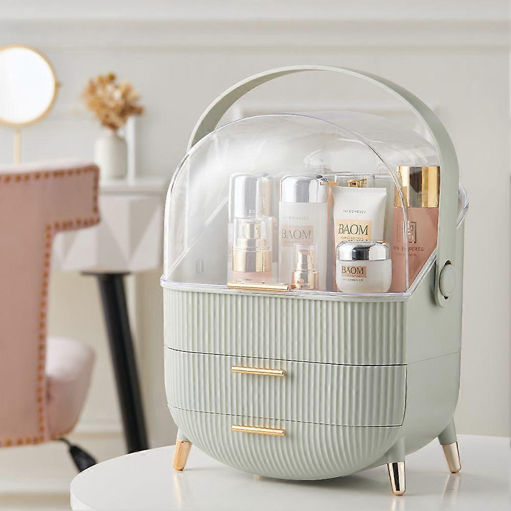 Dustproof Makeup Organizer with Drawers,Mint Green