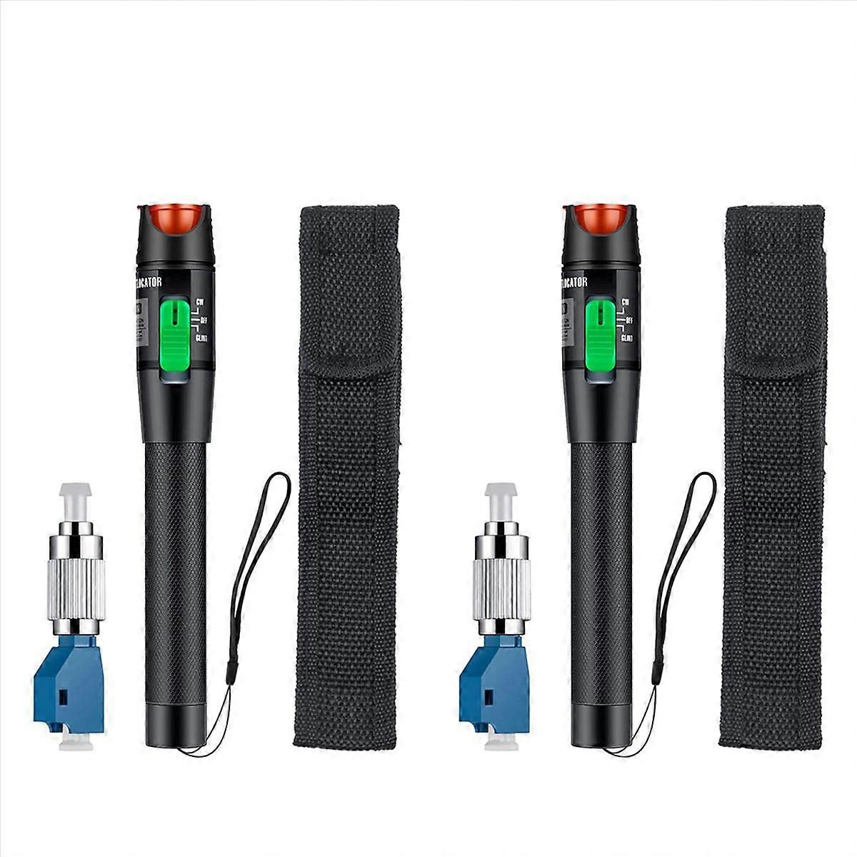 2X 30MW 30KM Visual Fault Locator Fiber Light Tester VFL Optic Cable with Single Mode FC Male to LC 