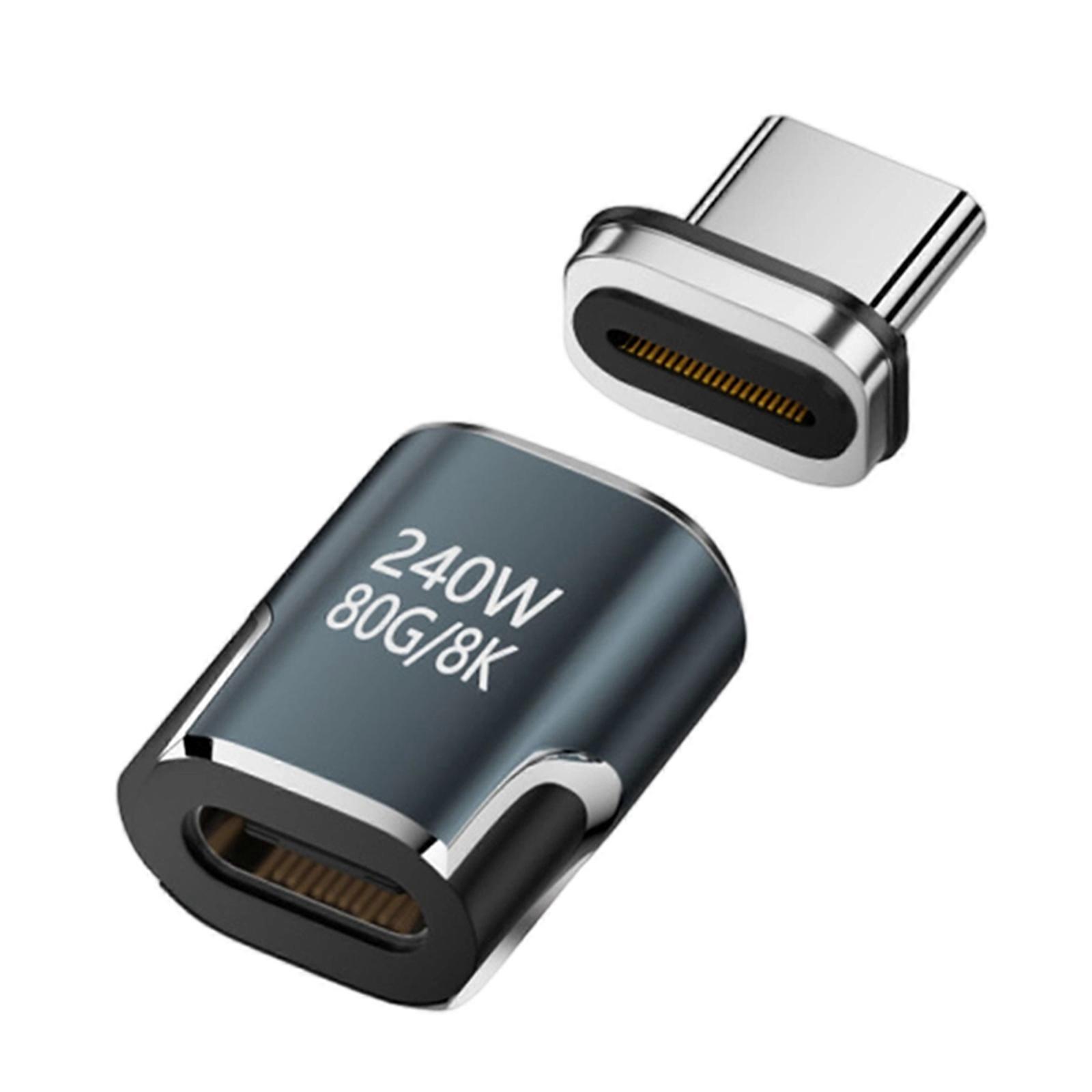 240W Strong Attractive USB C Connection Magnetic Adapter Converter Head 80Gbps Quick Data Transfer Small Build Metal Mix  Color