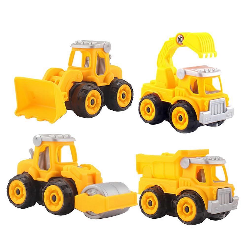 Creative 4Pcs Engineering Car Assembling Toy Designed For Children With Random Style Ideal For Party Favors