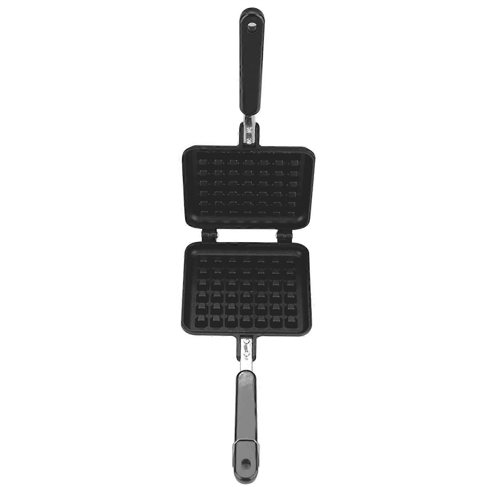 Non Stick Waffle Maker Pan with Aluminum Alloy Non Stick Surface and Long Heat Resistant Handle for Home Breakfast