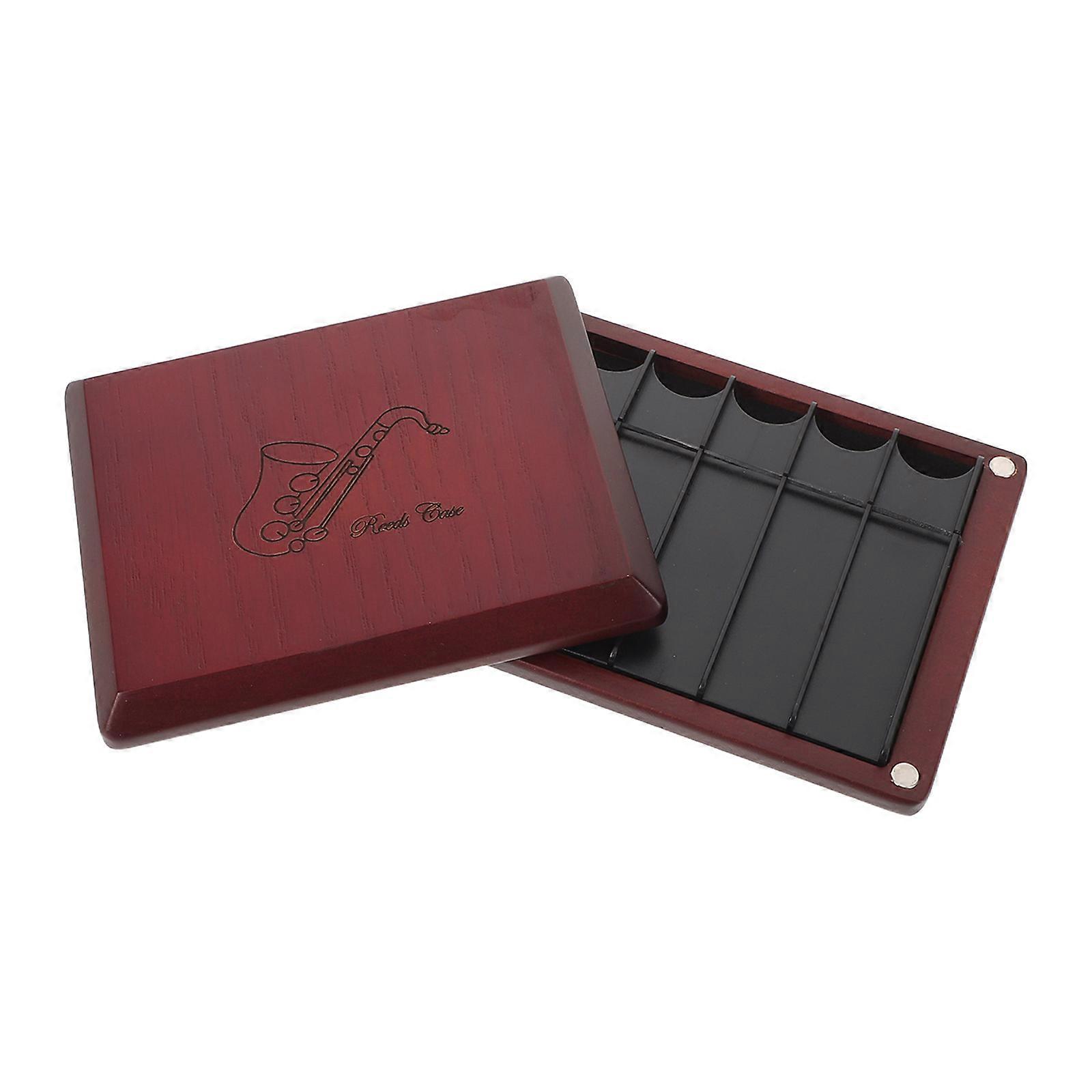 Reed Case Alto Saxophone Wood Case for Clarinet Storage with 10 Capacity