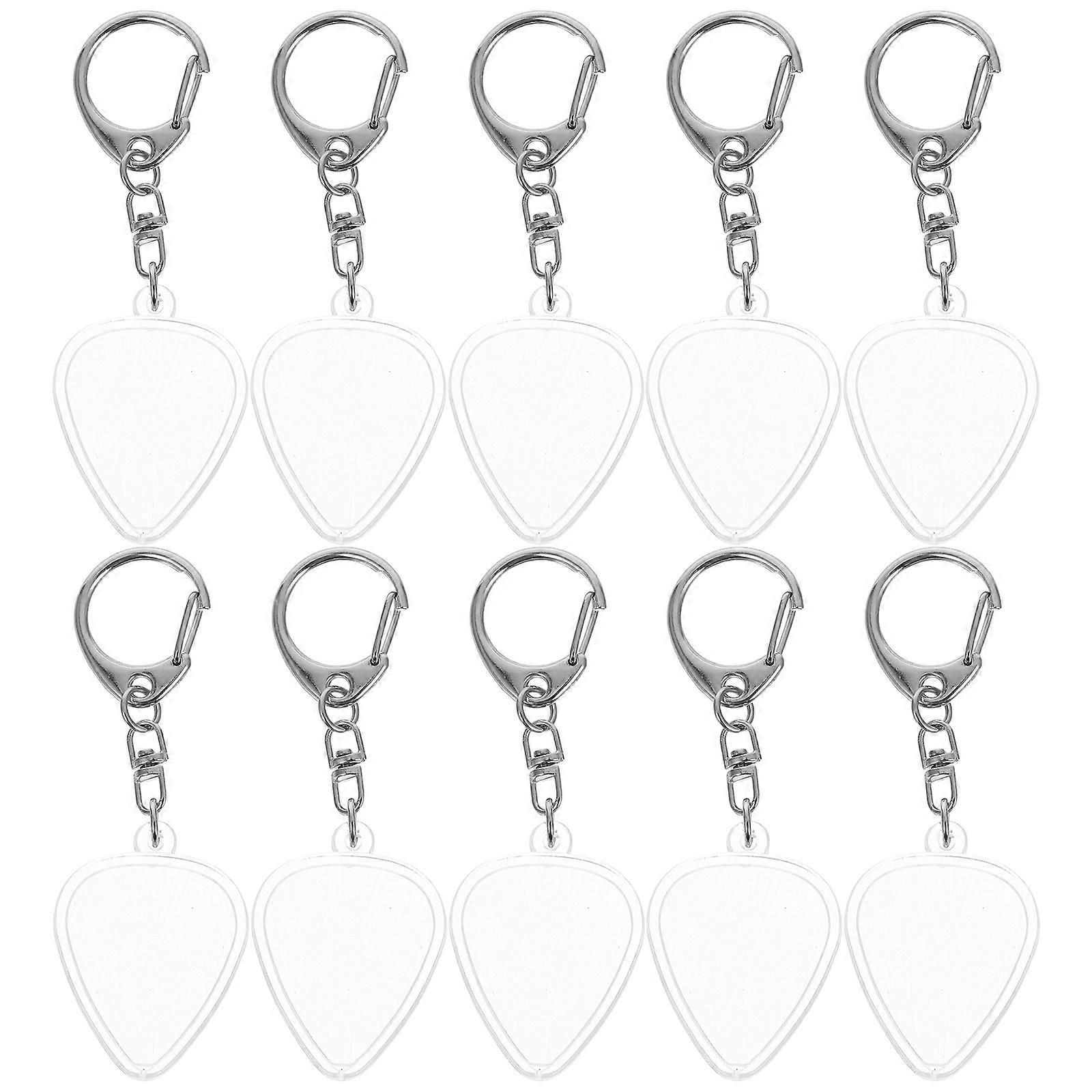 Guitar Pick Storage Container Acrylic Holder for 10Pcs Plectrum Keychain