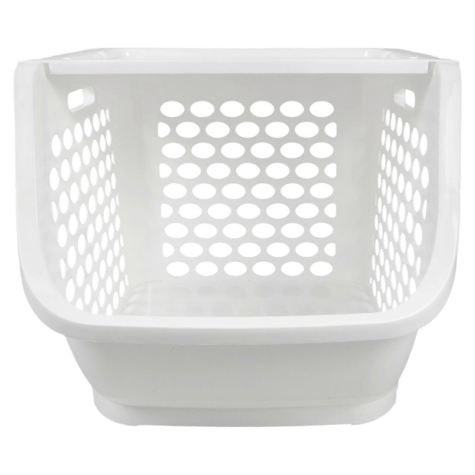 White Stackable Plastic Storage Bins for Kitchen with Space Saving Design and Material 7.5 x 10.2 x 5.8 inches