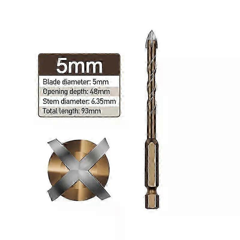 Cross Hex Tile Bits Glass Ceramic Concrete Hole Opener Alloy Triangle Drill Size 3/4/5/6/8/10/12 Mm Glass Bits