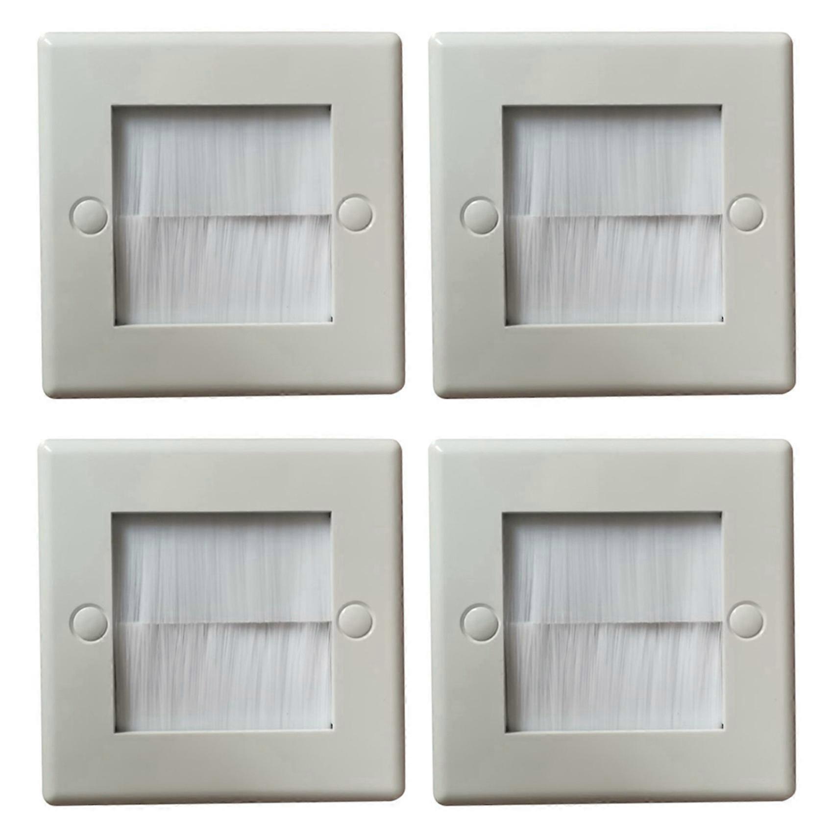 2Pcs Flush Brush Wall Plate White