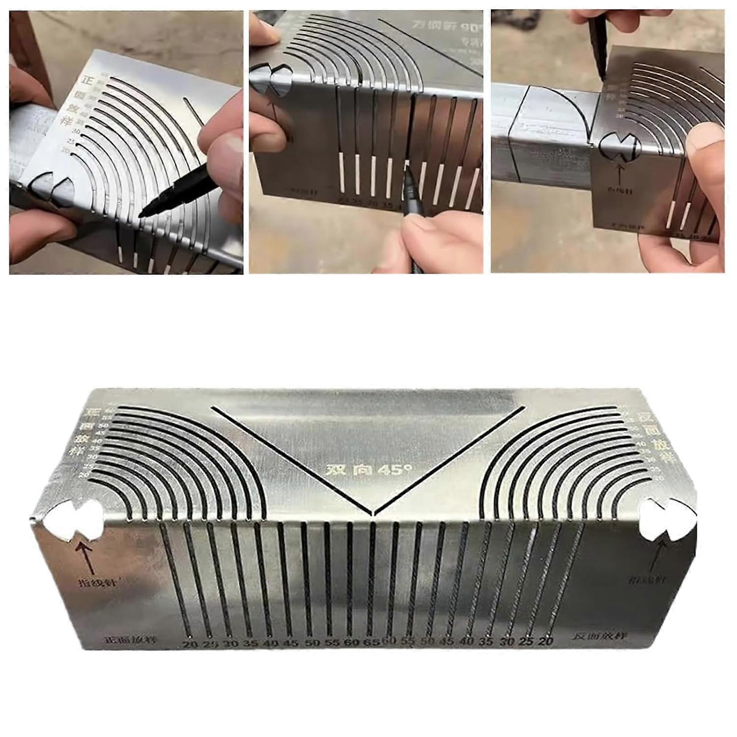 Precision Angle & Arc Marking Tool, Adjustable Linear Arc Dual-Purpose Scriber, Parallel Line Drawing Tool for Metalworking, Engineering,