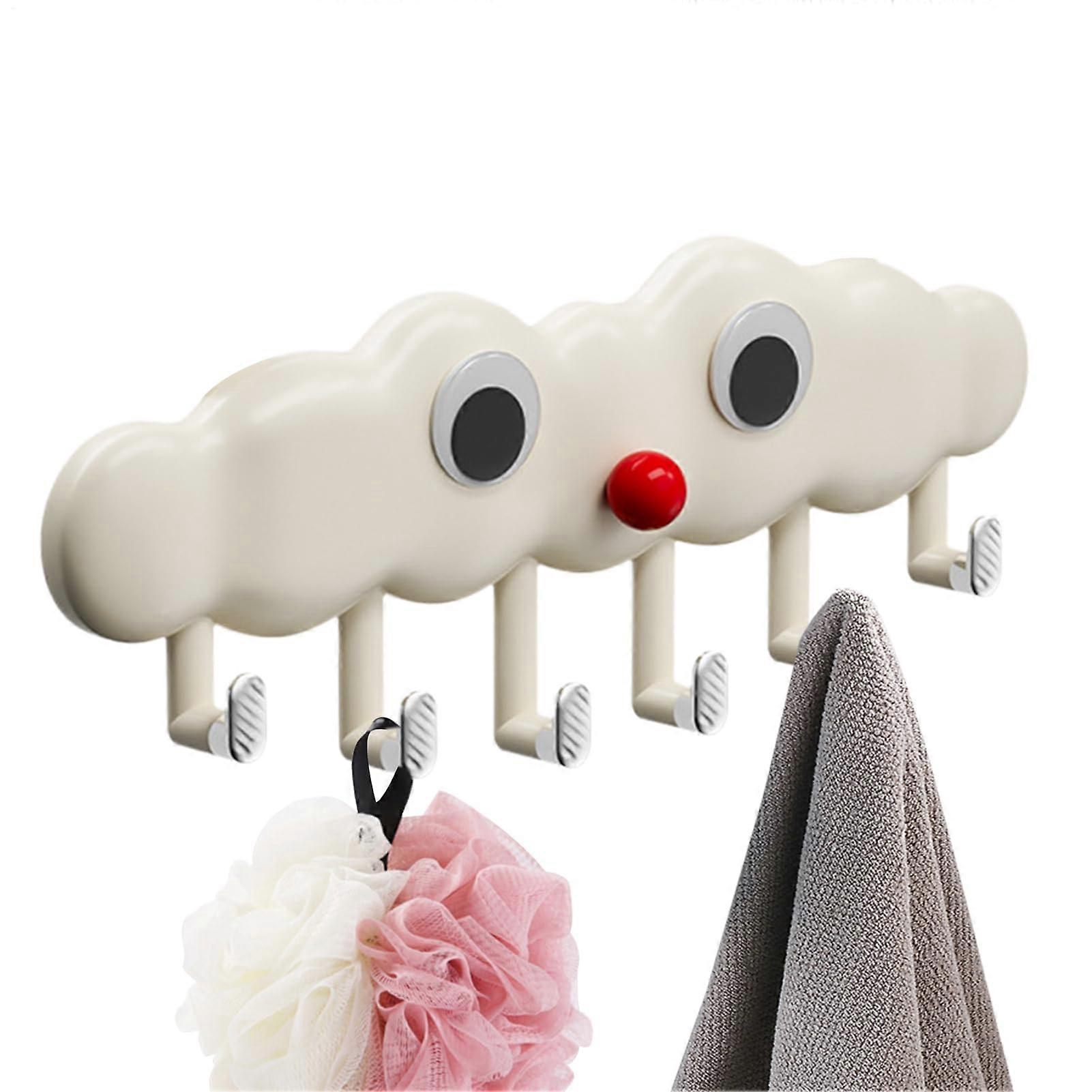 Wall Hooks Cloud Design NoDrill Adhesive Towel Hooks for Bathroom Bedroom Kitchen Organization