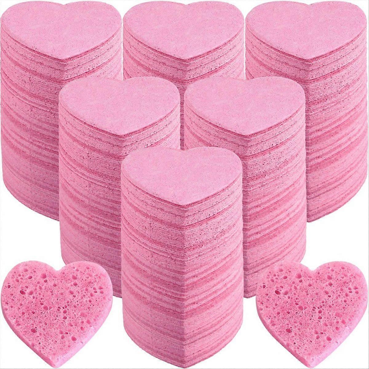 100 Count Compressed Sponges Heart Shape Face Sponges