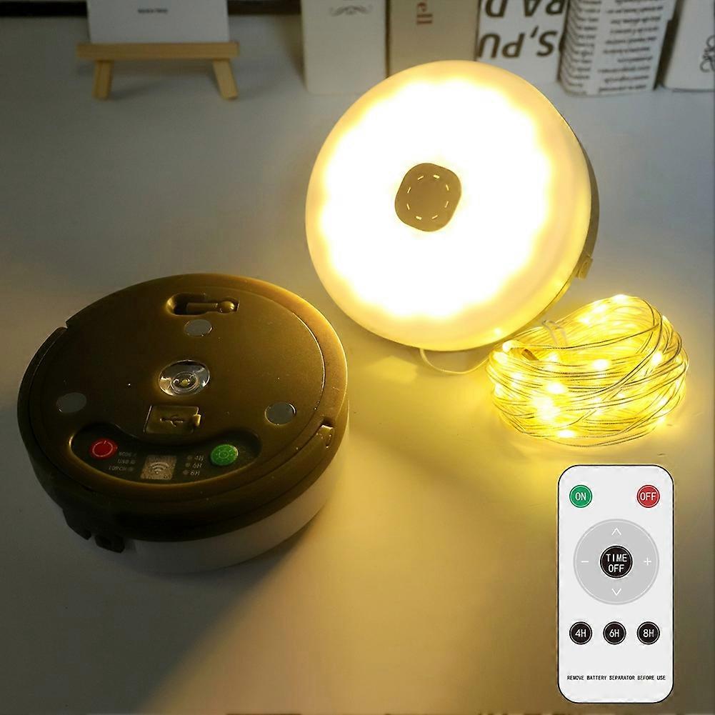 LED Rechargeable Camping Light,10 Meter Recyclable Rolling String Light Waterproof,Tent Decor Atmosphere Light