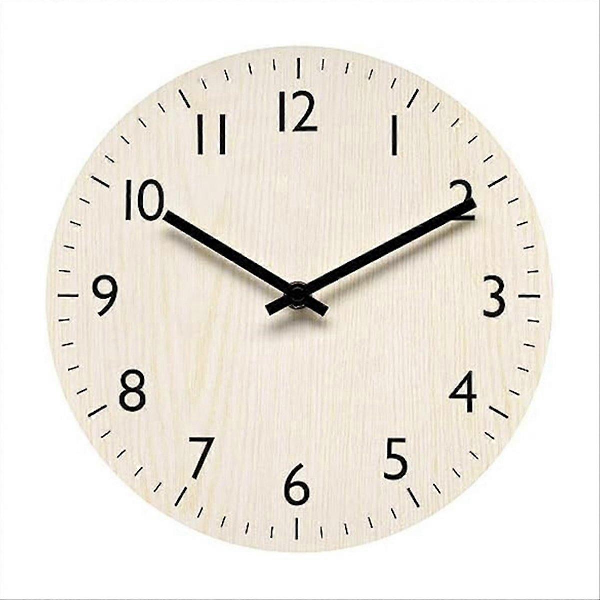 Wall Clock Light Wood Grain Clocks Simple-Design Clock