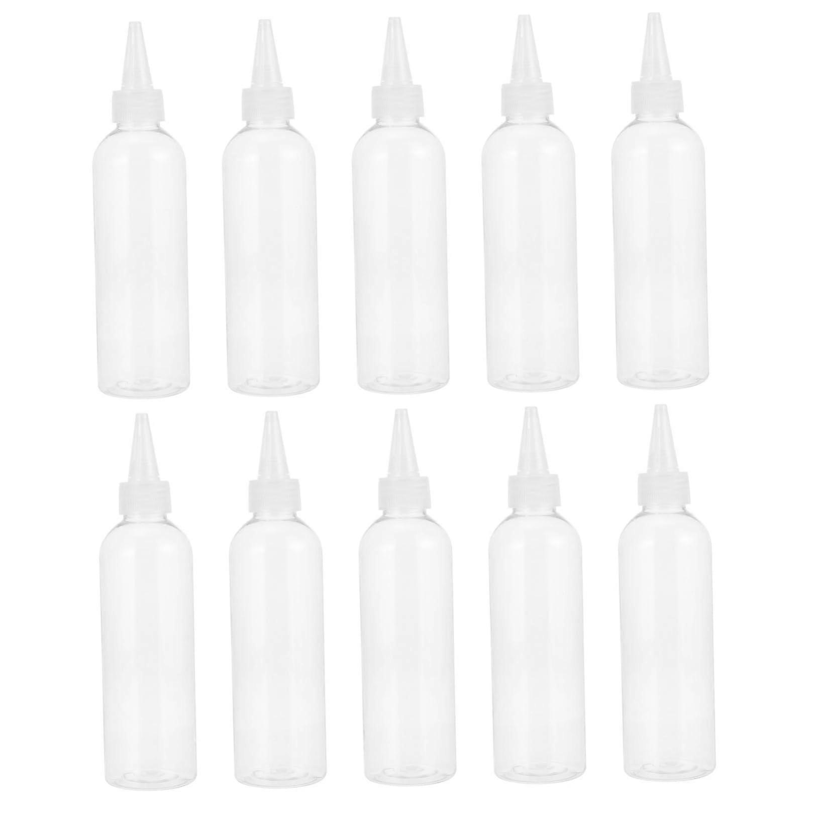10pcs Plastic Squeeze Bottles for Precise Liquid Dispensing and Hair Dye Application Reusable
